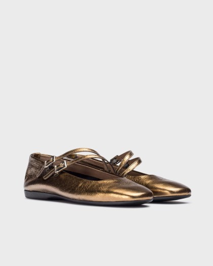 Wonders.com | Gold EIDER ballet flat A-86110 MIMOSA