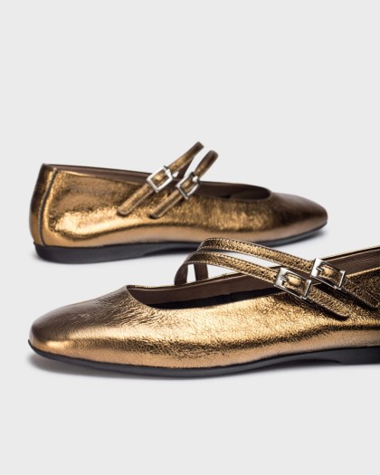 Wonders.com | Gold EIDER ballet flat A-86110 MIMOSA
