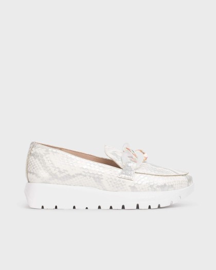 Wonders.com | White ROSE Moccasin A-2444 SILVER