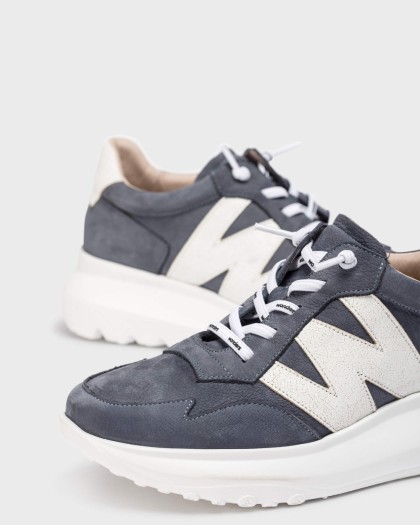 Wonders.com | Navy Blue SAMIRA Sneakers A-4002 NUBUK/ALME