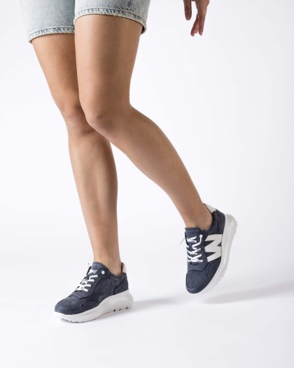 Wonders.com | Navy Blue SAMIRA Sneakers A-4002 NUBUK/ALME
