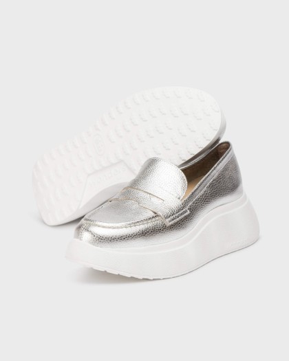 Wonders.com | Silver ESTELA Loafers A-3623 MAX