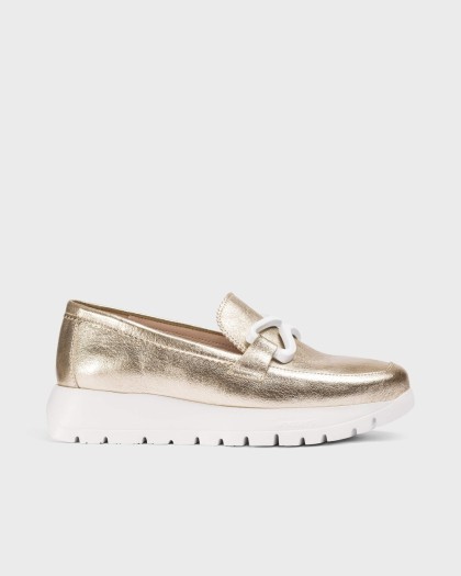 Wonders.com | Gold AURA Loafers A-2480 SOFT METAL