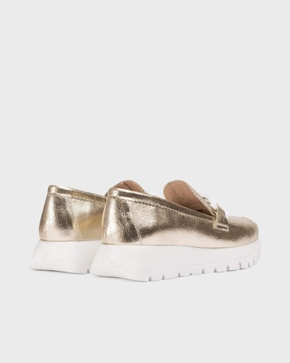 Wonders.com | Gold AURA Loafers A-2480 SOFT METAL