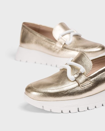 Wonders.com | Gold AURA Loafers A-2480 SOFT METAL
