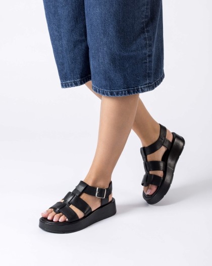 Wonders.com | Sandalias ZAHARA Negras AT-3403 SHEEP