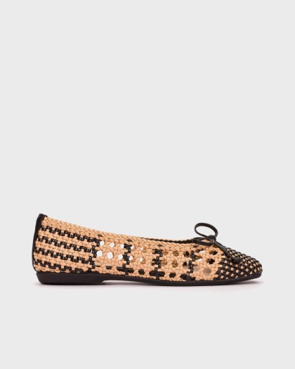 Wonders.com | Bailarinas BOW 04 Negras CH-1004 TRENZADO
