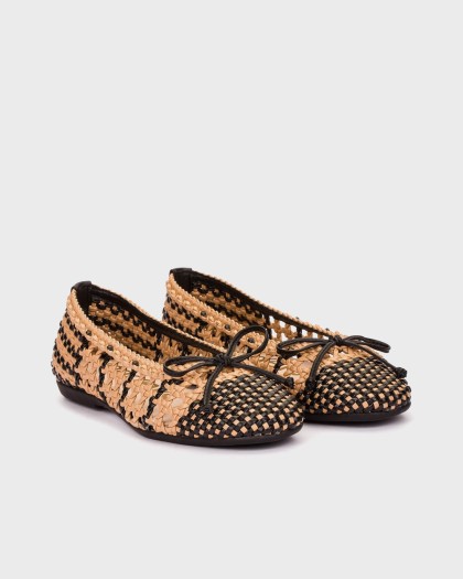 Wonders.com | Bailarinas BOW 04 Negras CH-1004 TRENZADO