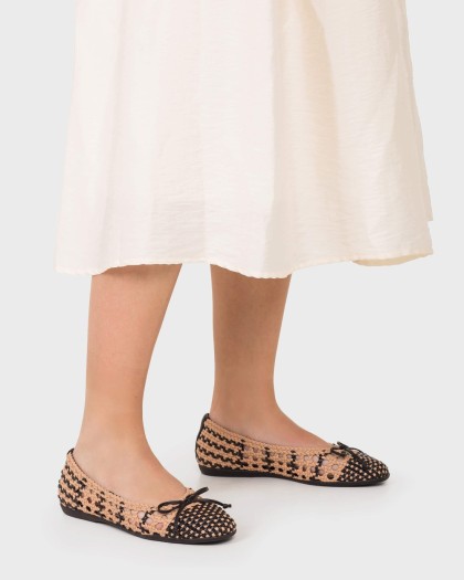 Wonders.com | Bailarinas BOW 04 Negras CH-1004 TRENZADO
