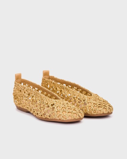 Wonders.com | Bailarinas BOW 05 Oro CH-1005 TRENZADO