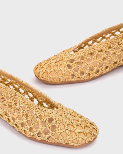 Wonders.com | Bailarinas BOW 05 Oro CH-1005 TRENZADO