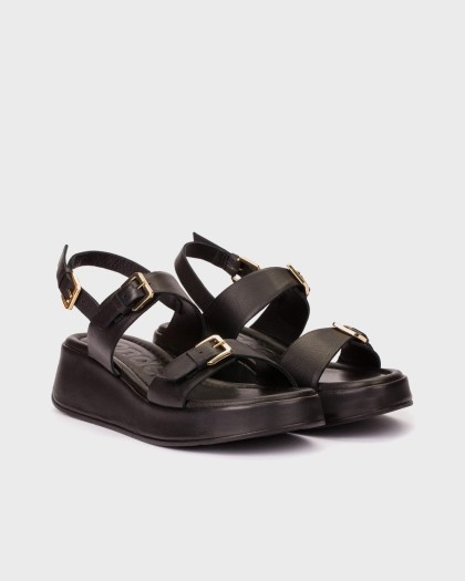 Wonders.com | Sandalias YUNA 57 Negras AT-1057 SHEEP