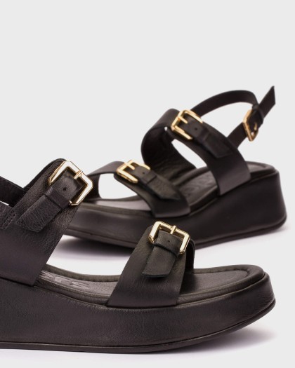 Wonders.com | Sandalias YUNA 57 Negras AT-1057 SHEEP