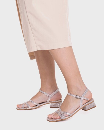 Wonders.com | Sandalias CALIZA 01 Snake Plata B-1101 MAYA
