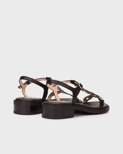 Wonders.com | Sandalias JANET 12 Negras B-9613 TOKAT