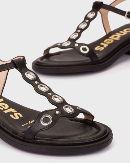 Wonders.com | Sandalias JANET 12 Negras B-9613 TOKAT