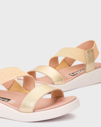 Wonders.com | Sandalias MAR 53 Oro C-6553 MAX/RAFIA