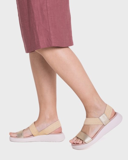 Wonders.com | Sandalias MAR 53 Oro C-6553 MAX/RAFIA