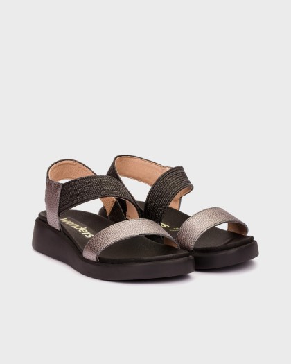 Wonders.com | Sandalias MAR 53 Negras C-6553 MAX/RAFIA