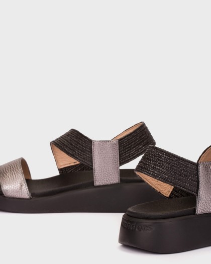 Wonders.com | Sandalias MAR 53 Negras C-6553 MAX/RAFIA