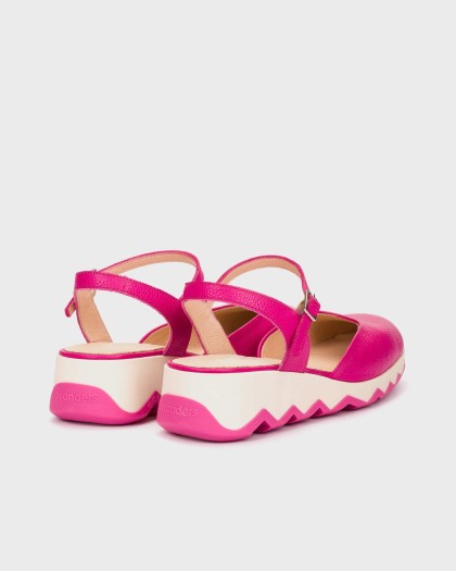 Zapatos destalonados cómodos con plantilla MemoryGel en color fucsia