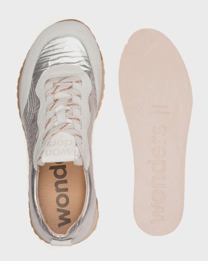 Wonders.com | Deportivas BE FOOT 01 Plata A-5401 COMB.