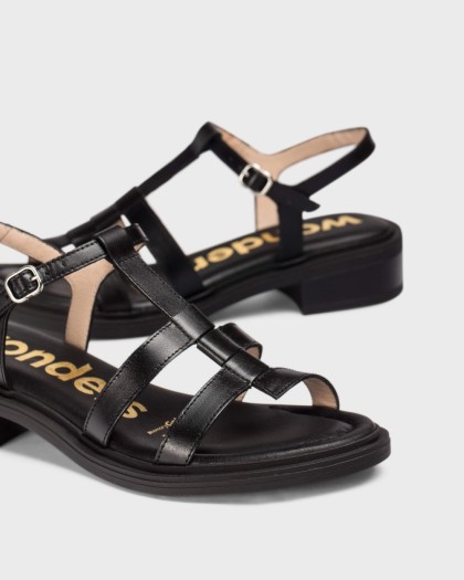 Wonders.com | Sandalias JANET 04 Negras B-9604 ISEO