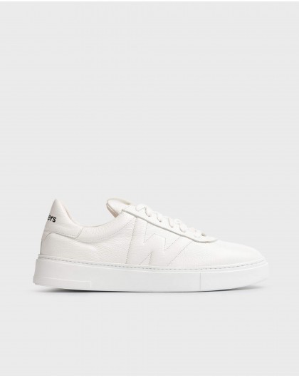 Embossed leather trainers