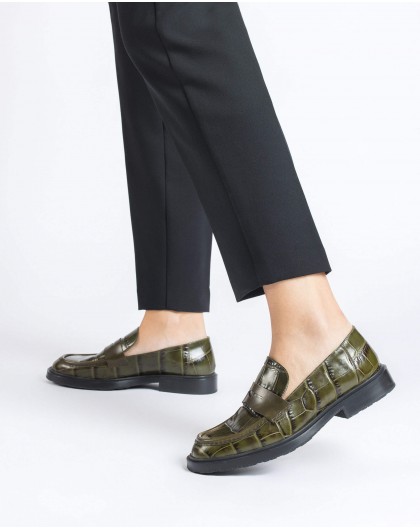 Green NED Croc Loafers