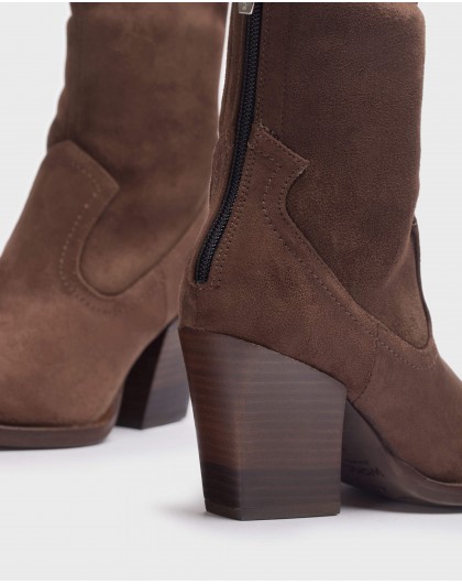 Brown sock ankle boot