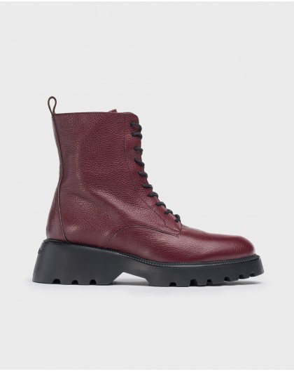 Burgundy leather ATARI ankle boot