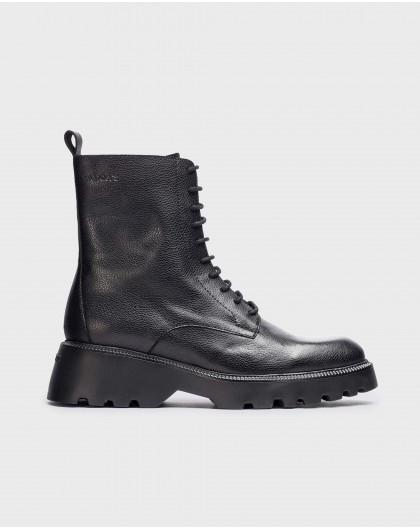 Black leather ATARI ankle boot