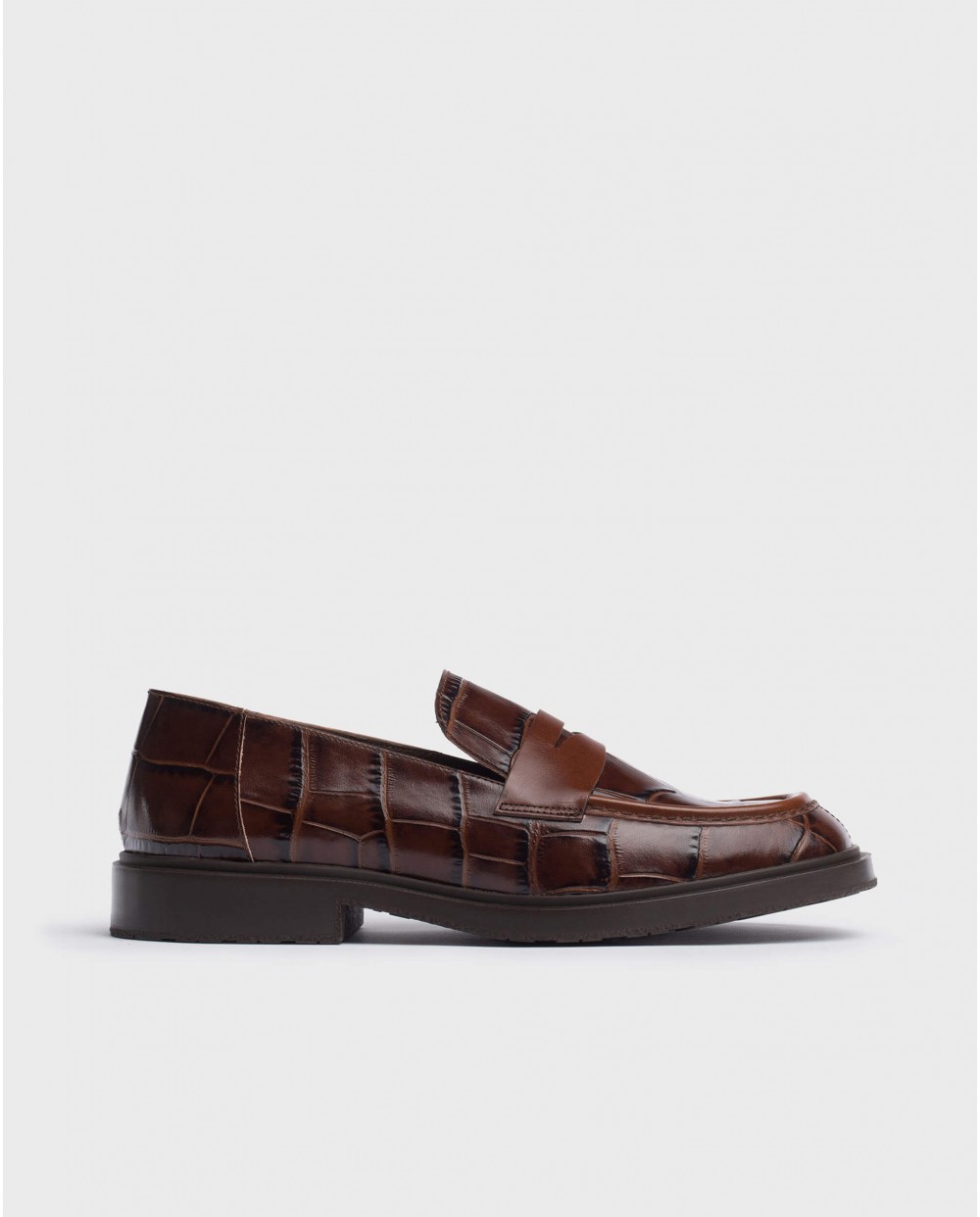 Brown Ned Croc Moccasin