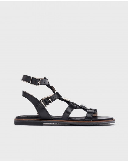 Black OLIMPIA Flat sandals