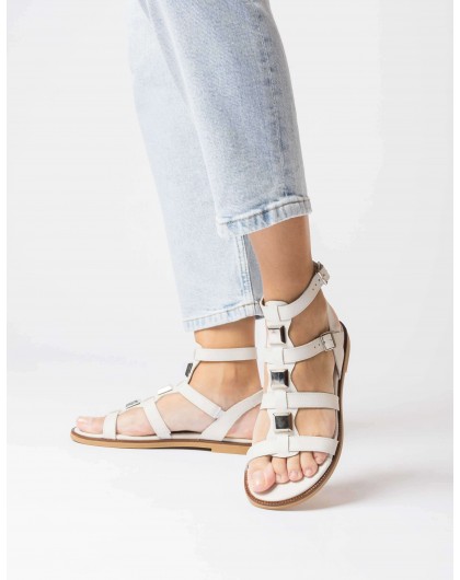 White OLIMPIA Flat sandals