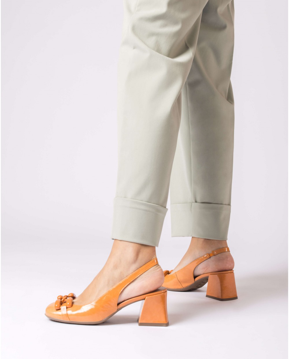 Orange Karla Heeled sandals