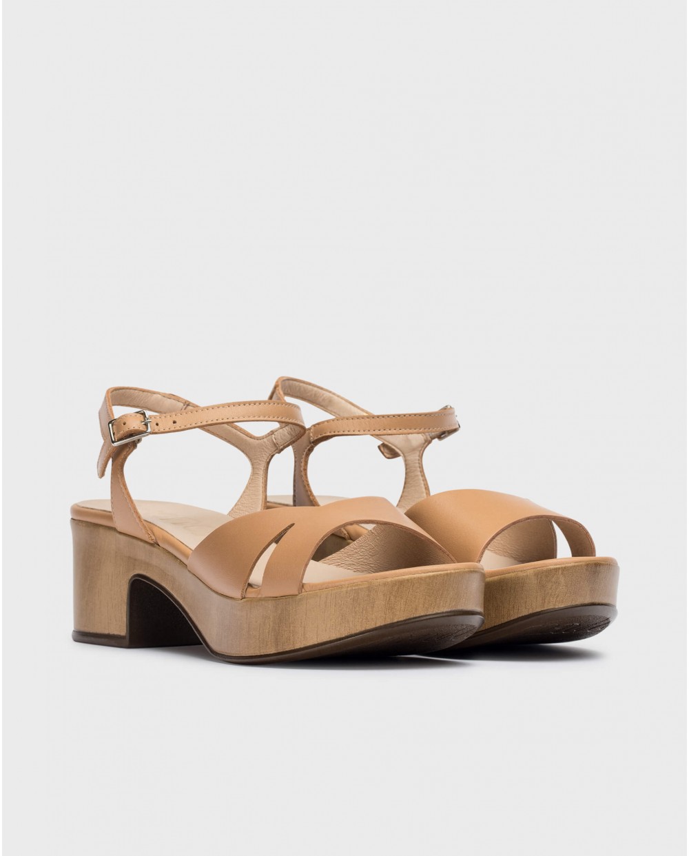 Sand Griñón heeled sandals