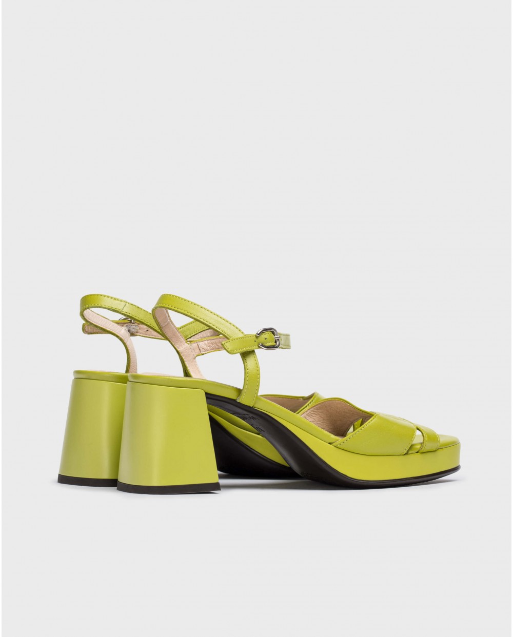 Green Lola heeled sandals
