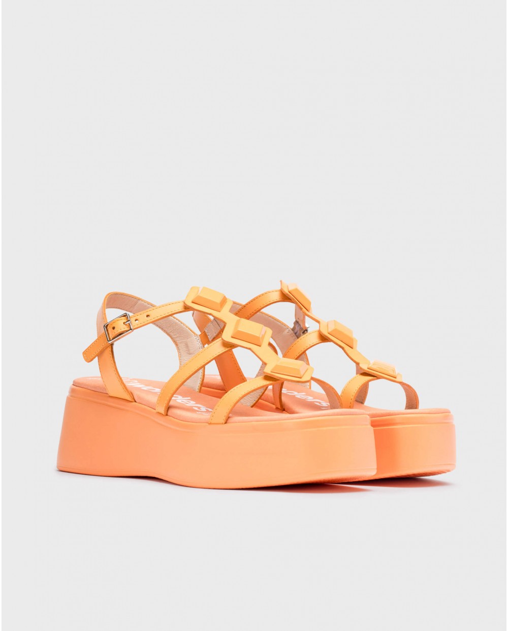 Orange Carolina platform sandals