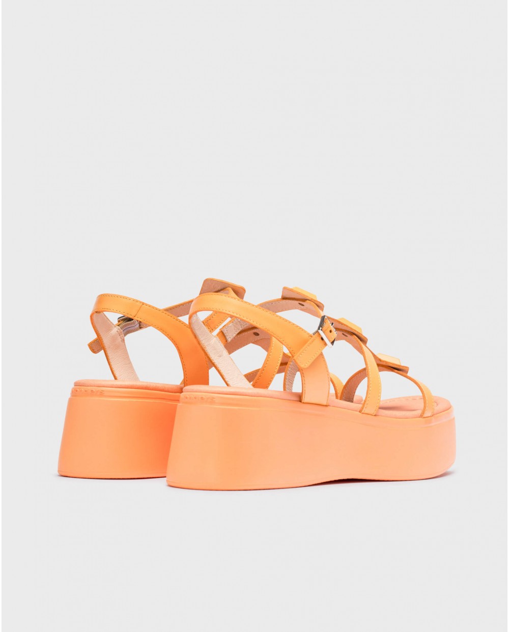 Orange Carolina platform sandals