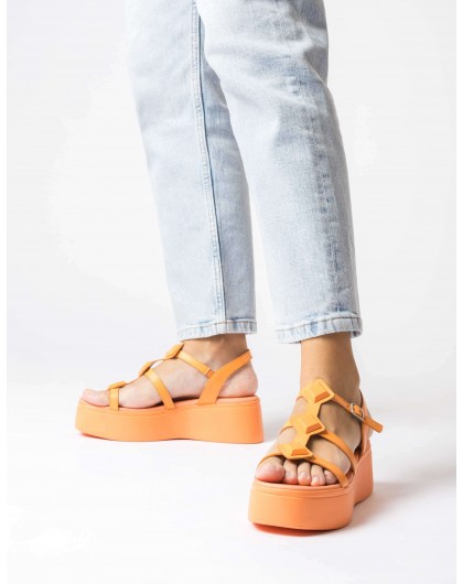 Orange CAROLINA Platform sandals