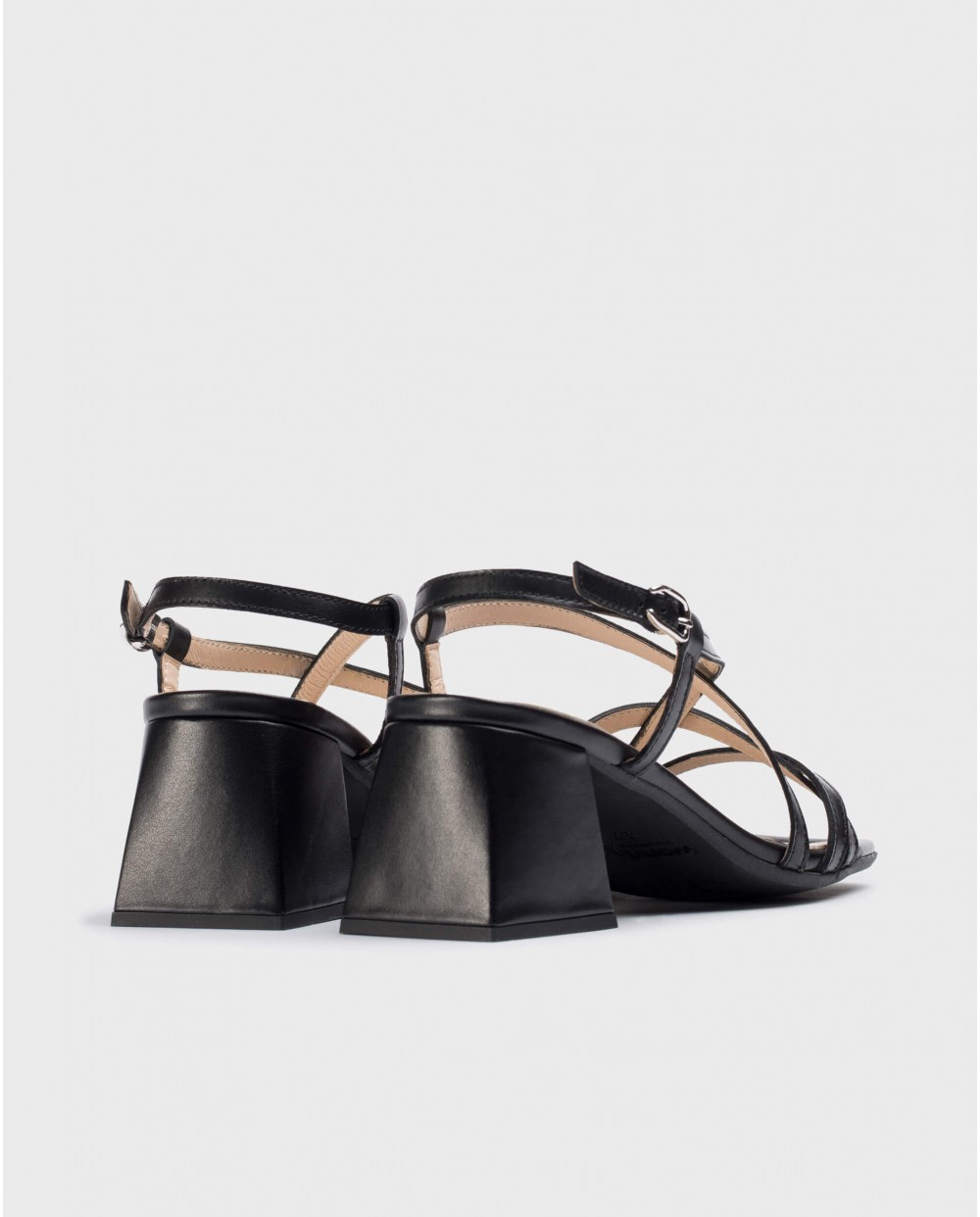 Black Sofia heeled sandals