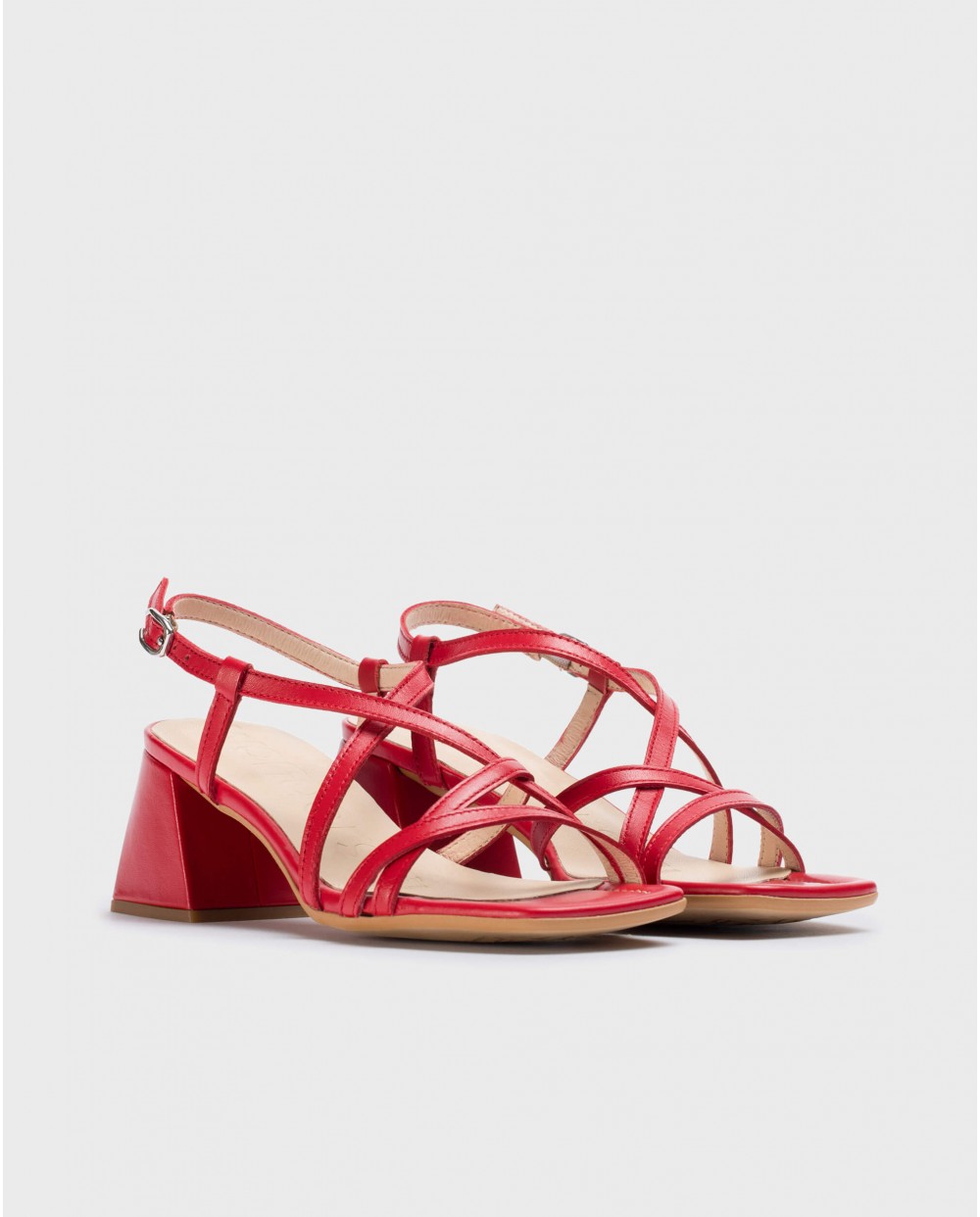 Red Sofia heeled sandals