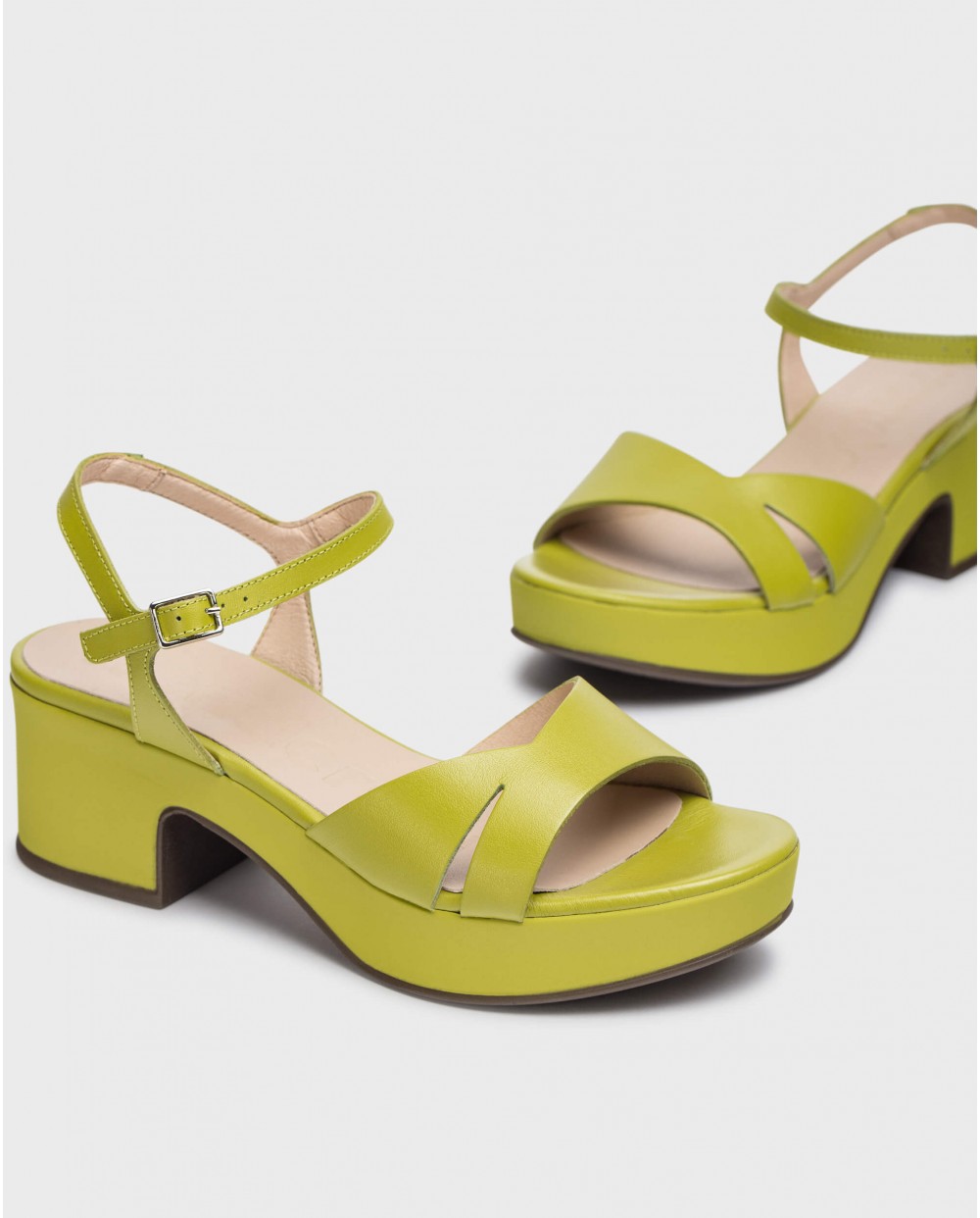 Green Griñón heeled sandals