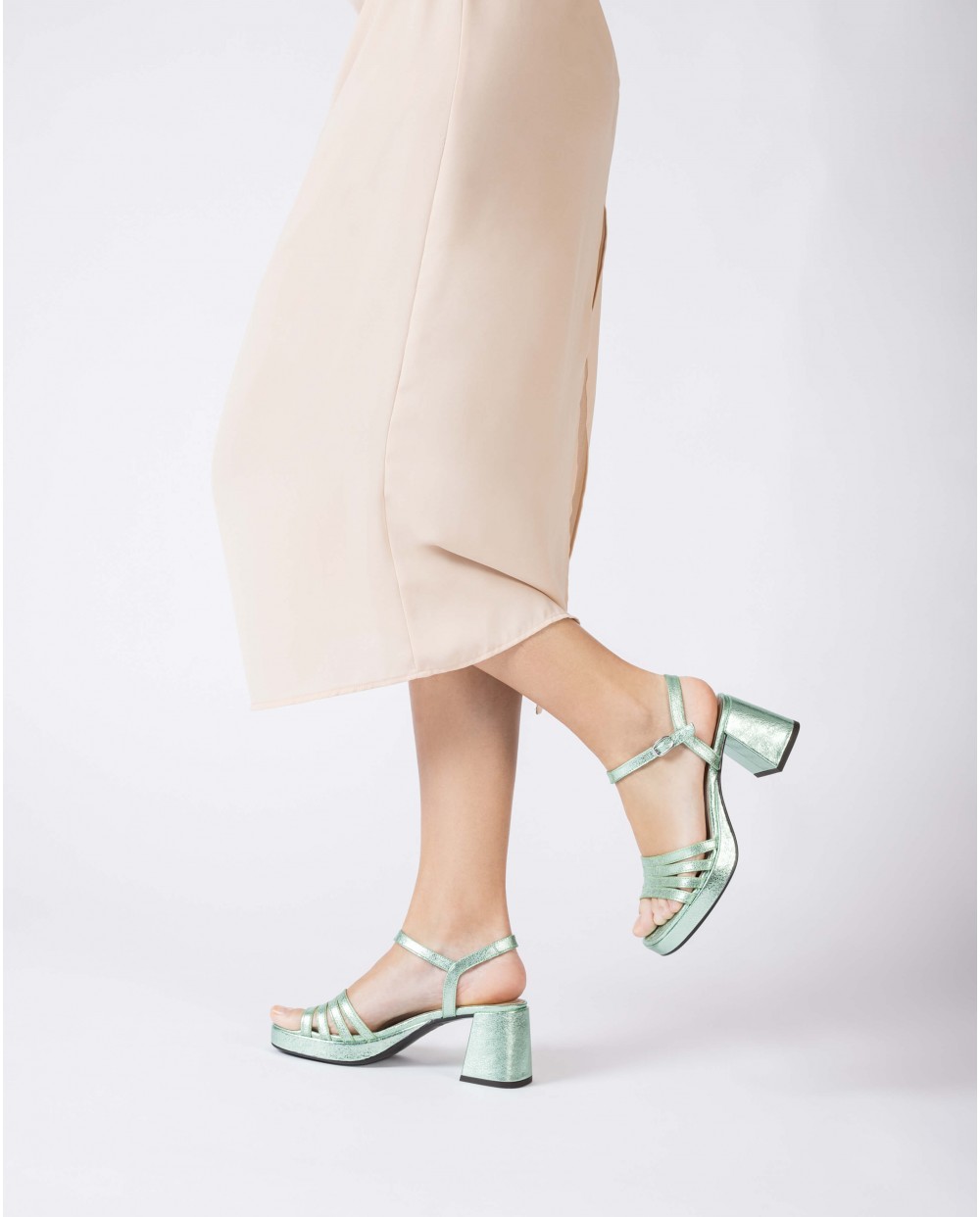 Blue Zaida heeled sandals