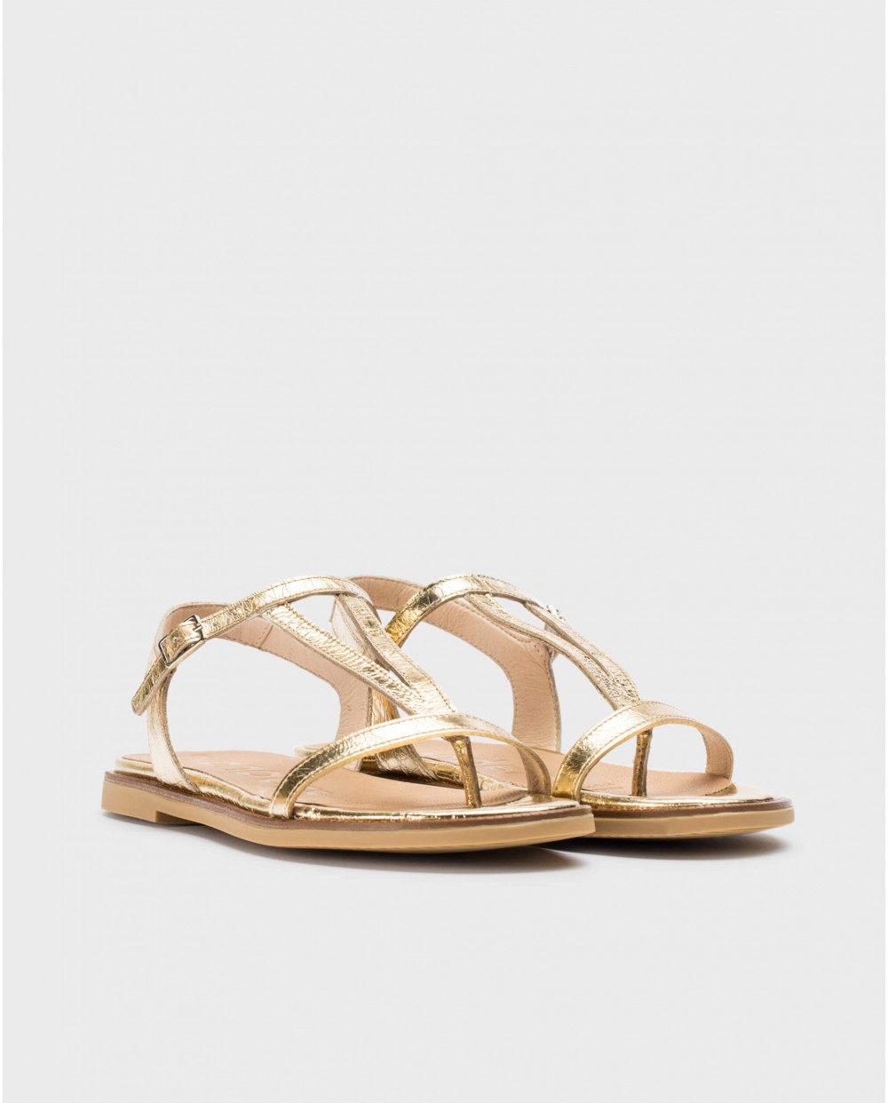 Gold Jimena flat sandals