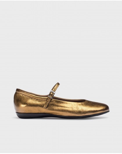 Gold MONTARI Ballet Flat