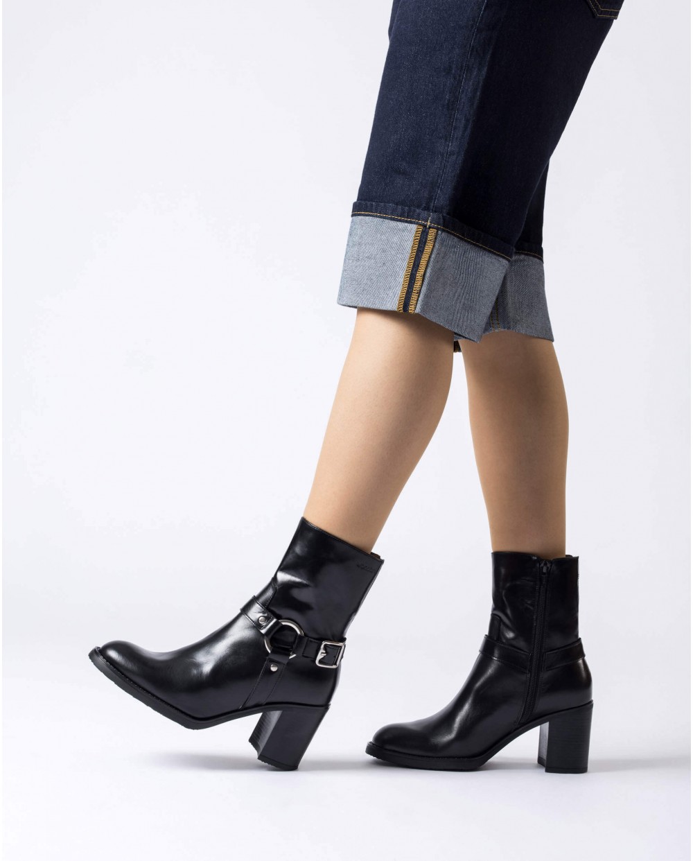 Black STAR Ankle Boots