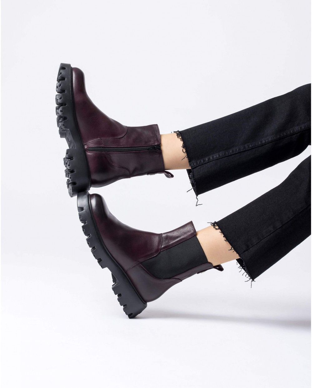 Burgundy PURA ankle boots