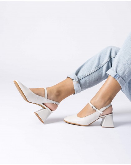 White JANE Slingback